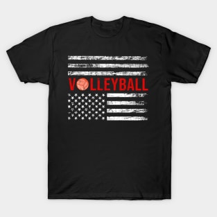 Vintage Volleyball America Flag T-Shirt